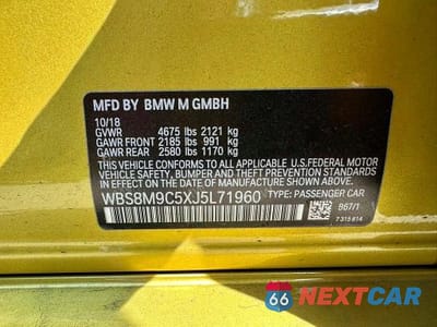 Zdjęcie 10 z 10 samochodu: 2018 BMW M3 VIN:WBS8M9C5XJ5L71960 - miniatura