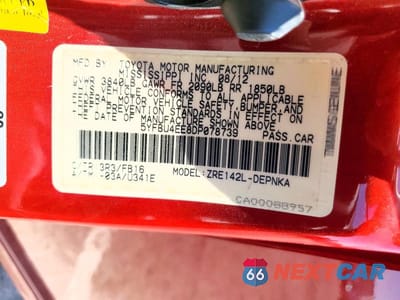 Zdjęcie 12 z 12 samochodu: 2013 TOYOTA COROLLA LE VIN:5YFBU4EE8DP078739 - miniatura