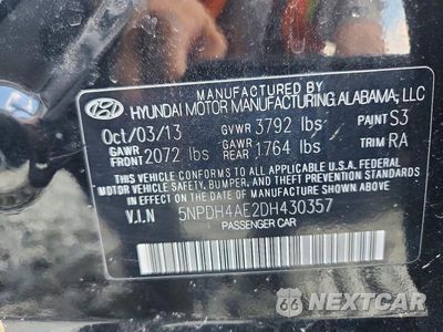 Zdjęcie 12 z 12 samochodu: 2013 HYUNDAI ELANTRA LIMITED VIN:5NPDH4AE2DH430357 - miniatura