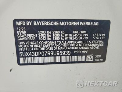 Zdjęcie 13 z 13 samochodu: 2024 BMW X3 SDRIVE30I VIN:5UX43DP07R9U95939 - miniatura