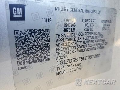 Zdjęcie 12 z 12 samochodu: 2020 CHEVROLET MALIBU LT VIN:1G1ZD5ST5LF051262 - miniatura
