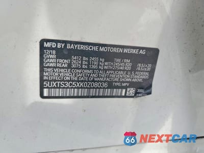Zdjęcie 13 z 13 samochodu: 2019 BMW X3 XDRIVEM40I VIN:5UXTS3C5XK0Z08036 - miniatura
