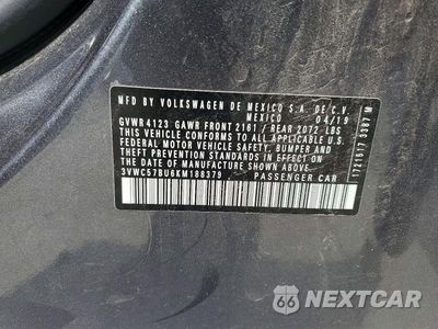 Zdjęcie 13 z 13 samochodu: 2019 VOLKSWAGEN JETTA S VIN:3VWC57BU6KM188379 - miniatura