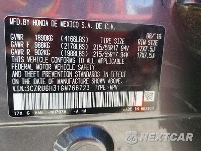 Zdjęcie 12 z 12 samochodu: 2016 HONDA HR-V LX VIN:3CZRU6H31GM766723 - miniatura