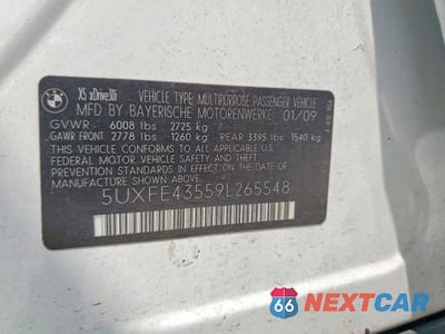 Zdjęcie 13 z 13 samochodu: 2009 BMW X5 XDRIVE30I VIN:5UXFE43559L265548 - miniatura