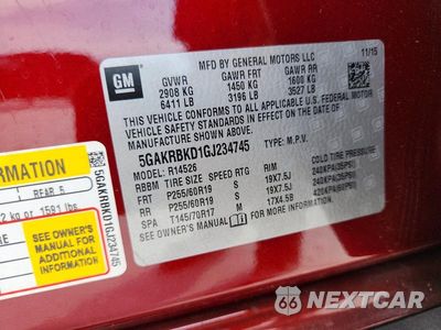 Zdjęcie 14 z 14 samochodu: 2016 BUICK ENCLAVE VIN:5GAKRBKD1GJ234745 - miniatura