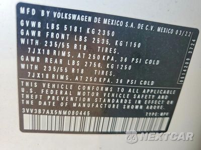 Zdjęcie 13 z 13 samochodu: 2022 VOLKSWAGEN TIGUAN SE VIN:3VV3B7AX5NM080445 - miniatura