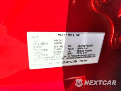 Zdjęcie 12 z 12 samochodu: 2021 TESLA MODEL Y VIN:5YJYGAED5MF177084 - miniatura