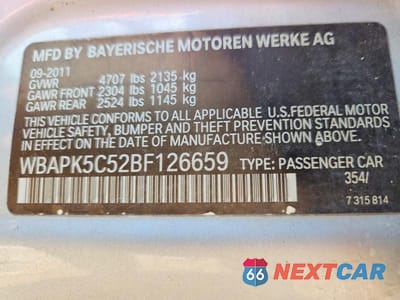 Zdjęcie 12 z 12 samochodu: 2011 BMW 328 XI SULEV VIN:WBAPK5C52BF126659 - miniatura
