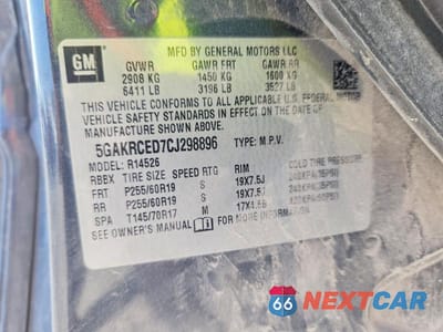 Zdjęcie 13 z 13 samochodu: 2012 BUICK ENCLAVE VIN:5GAKRCED7CJ298896 - miniatura