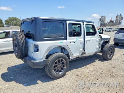 Trzecie zdjęcie samochodu z tyłu: 2021 JEEP WRANGLER UNLIMITED SPORT VIN:1C4HJXDG4MW711431 - miniatura