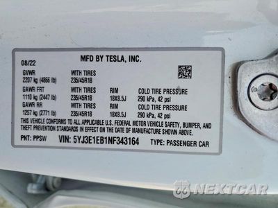 Zdjęcie 12 z 12 samochodu: 2022 TESLA MODEL 3 VIN:5YJ3E1EB1NF343164 - miniatura