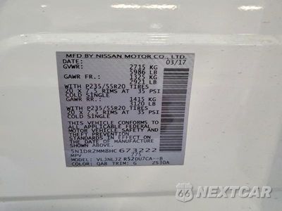 Zdjęcie 13 z 13 samochodu: 2017 NISSAN PATHFINDER PLATINUM VIN:5N1DR2MM8HC673222 - miniatura