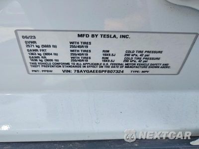 Zdjęcie 12 z 12 samochodu: 2023 TESLA MODEL Y VIN:7SAYGAEE6PF807324 - miniatura