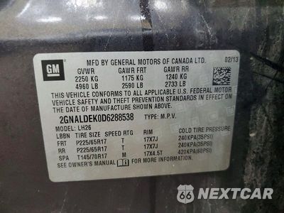 Zdjęcie 13 z 13 samochodu: 2013 CHEVROLET EQUINOX LT VIN:2GNALDEK0D6288538 - miniatura