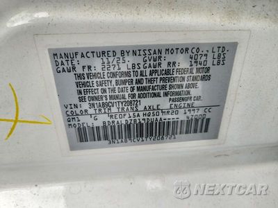 Zdjęcie 13 z 13 samochodu: 2026 NISSAN SENTRA SV VIN:3N1AB9CV1TY208721 - miniatura