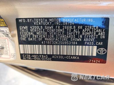 Zdjęcie 12 z 12 samochodu: 2005 TOYOTA CAMRY LE VIN:4T1BE32K25U953184 - miniatura