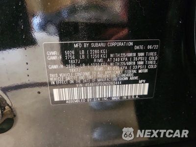 Zdjęcie 12 z 12 samochodu: 2022 SUBARU OUTBACK TOURING VIN:4S4BTGPD2N3262444 - miniatura