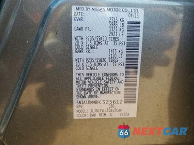 Zdjęcie 13 z 13 samochodu: 2015 INFINITI QX60 BASE VIN:5N1AL0MM8FC525612 - miniatura