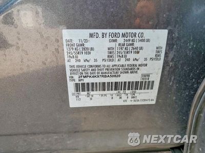 Zdjęcie 13 z 13 samochodu: 2024 FORD EDGE TITANIUM VIN:2FMPK4K97RBA50820 - miniatura