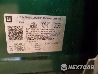 Zdjęcie 13 z 13 samochodu: 2019 CHEVROLET EQUINOX LT VIN:2GNAXJEV3K6233902 - miniatura