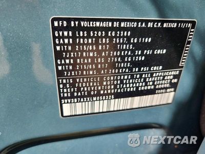 Zdjęcie 13 z 13 samochodu: 2020 VOLKSWAGEN TIGUAN SE VIN:3VV3B7AXXLM058325 - miniatura