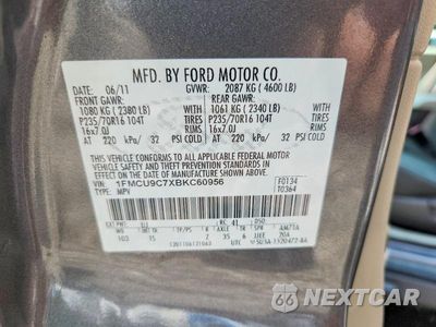 Zdjęcie 13 z 13 samochodu: 2011 FORD ESCAPE XLS VIN:1FMCU9C7XBKC60956 - miniatura