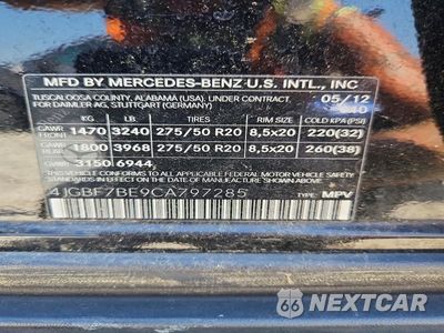 Zdjęcie 13 z 13 samochodu: 2012 MERCEDES-BENZ GL 450 4MATIC VIN:4JGBF7BE9CA797285 - miniatura