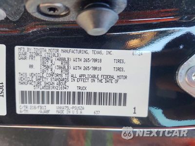 Zdjęcie 12 z 12 samochodu: 2024 TOYOTA TUNDRA SR5 VIN:5TFLA5DB1RX216947 - miniatura