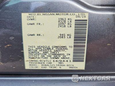 Zdjęcie 12 z 12 samochodu: 2020 NISSAN ALTIMA SR VIN:1N4BL4CV7LC169441 - miniatura