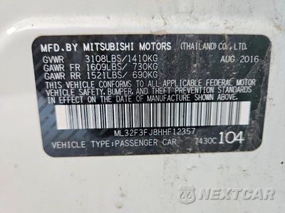 Zdjęcie 12 z 12 samochodu: 2017 MITSUBISHI MIRAGE G4 ES VIN:ML32F3FJ8HHF12357 - miniatura