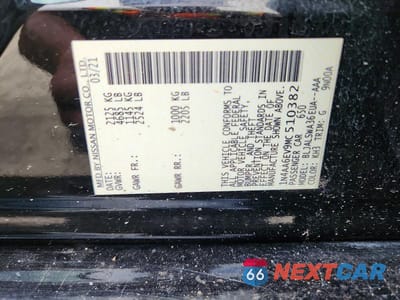 Zdjęcie 12 z 12 samochodu: 2021 NISSAN MAXIMA SR VIN:1N4AA6EV9MC510382 - miniatura