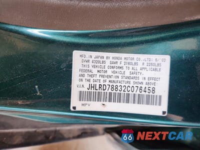 Zdjęcie 13 z 13 samochodu: 2002 HONDA CR-V EX VIN:JHLRD78832C076458 - miniatura