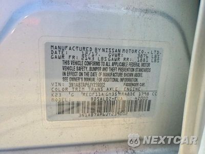 Zdjęcie 13 z 13 samochodu: 2018 NISSAN SENTRA SV VIN:3N1AB7AP6JY239002 - miniatura