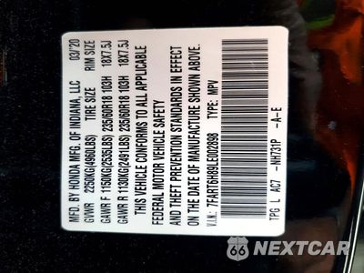 Zdjęcie 14 z 14 samochodu: 2020 HONDA CR-V EXL VIN:7FART6H89LE002898 - miniatura