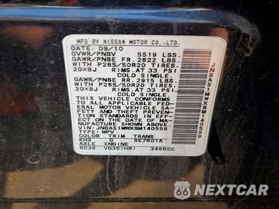 Zdjęcie 12 z 12 samochodu: 2011 INFINITI FX35 BASE VIN:JN8AS1MWXBM140558 - miniatura