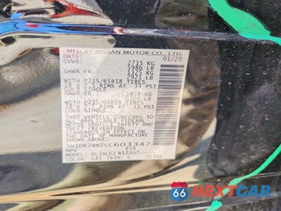 Zdjęcie 13 z 13 samochodu: 2020 NISSAN PATHFINDER SV VIN:5N1DR2BN2LC603347 - miniatura