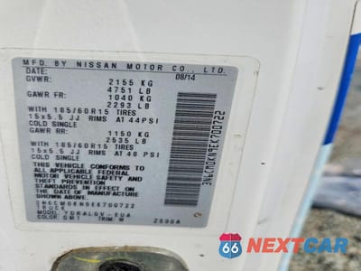 Zdjęcie 13 z 13 samochodu: 2014 NISSAN NV200 DELIVERY VAN VIN:3N6CM0KN9EK700722 - miniatura