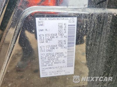 Zdjęcie 13 z 13 samochodu: 2016 NISSAN PATHFINDER SV VIN:5N1AR2MM7GC623655 - miniatura