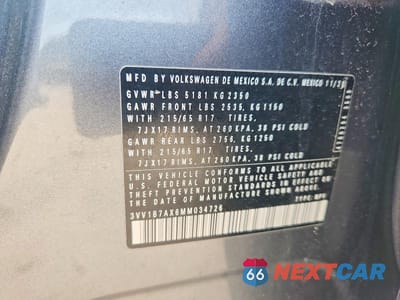 Zdjęcie 13 z 13 samochodu: 2021 VOLKSWAGEN TIGUAN S VIN:3VV1B7AX6MM034726 - miniatura