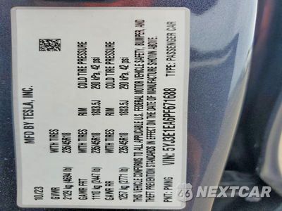 Zdjęcie 12 z 12 samochodu: 2023 TESLA MODEL 3 VIN:5YJ3E1EA6PF671688 - miniatura