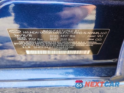 Zdjęcie 12 z 12 samochodu: 2018 HYUNDAI SONATA LIMITED VIN:5NPE34AF1JH683550 - miniatura
