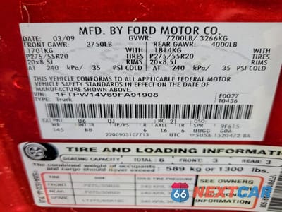 Zdjęcie 12 z 12 samochodu: 2009 FORD F150 SUPERCREW VIN:1FTPW14V69FA91908 - miniatura