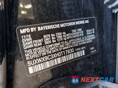 Zdjęcie 13 z 13 samochodu: 2017 BMW X3 XDRIVE28I VIN:5UXWX9C3XH0T17830 - miniatura