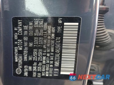 Zdjęcie 13 z 13 samochodu: 2019 HYUNDAI TUCSON ULTIMATE VIN:KM8J33AL4KU947474 - miniatura
