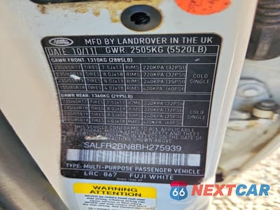 Zdjęcie 13 z 13 samochodu: 2011 LAND ROVER LR2 HSE VIN:SALFR2BN8BH275939 - miniatura