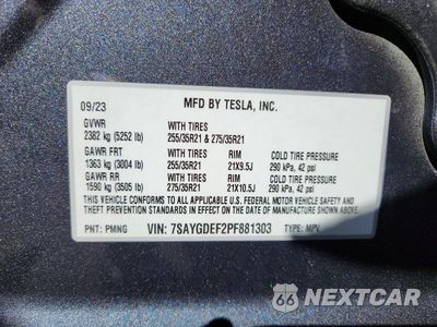 Zdjęcie 12 z 12 samochodu: 2023 TESLA MODEL Y VIN:7SAYGDEF2PF881303 - miniatura