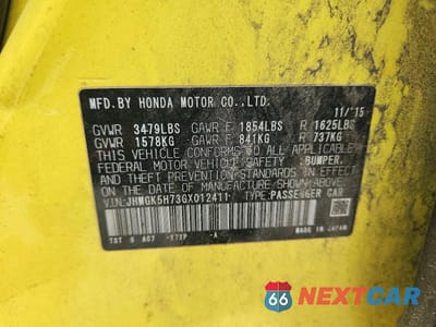 Zdjęcie 12 z 12 samochodu: 2016 HONDA FIT EX VIN:JHMGK5H73GX012411 - miniatura