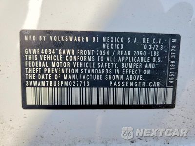 Zdjęcie 12 z 12 samochodu: 2023 VOLKSWAGEN JETTA SPORT VIN:3VWAM7BU8PM027713 - miniatura