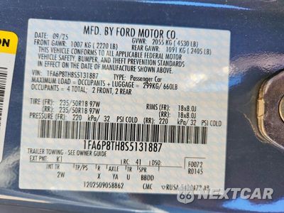 Zdjęcie 12 z 12 samochodu: 2025 FORD MUSTANG VIN:1FA6P8TH8S5131887 - miniatura